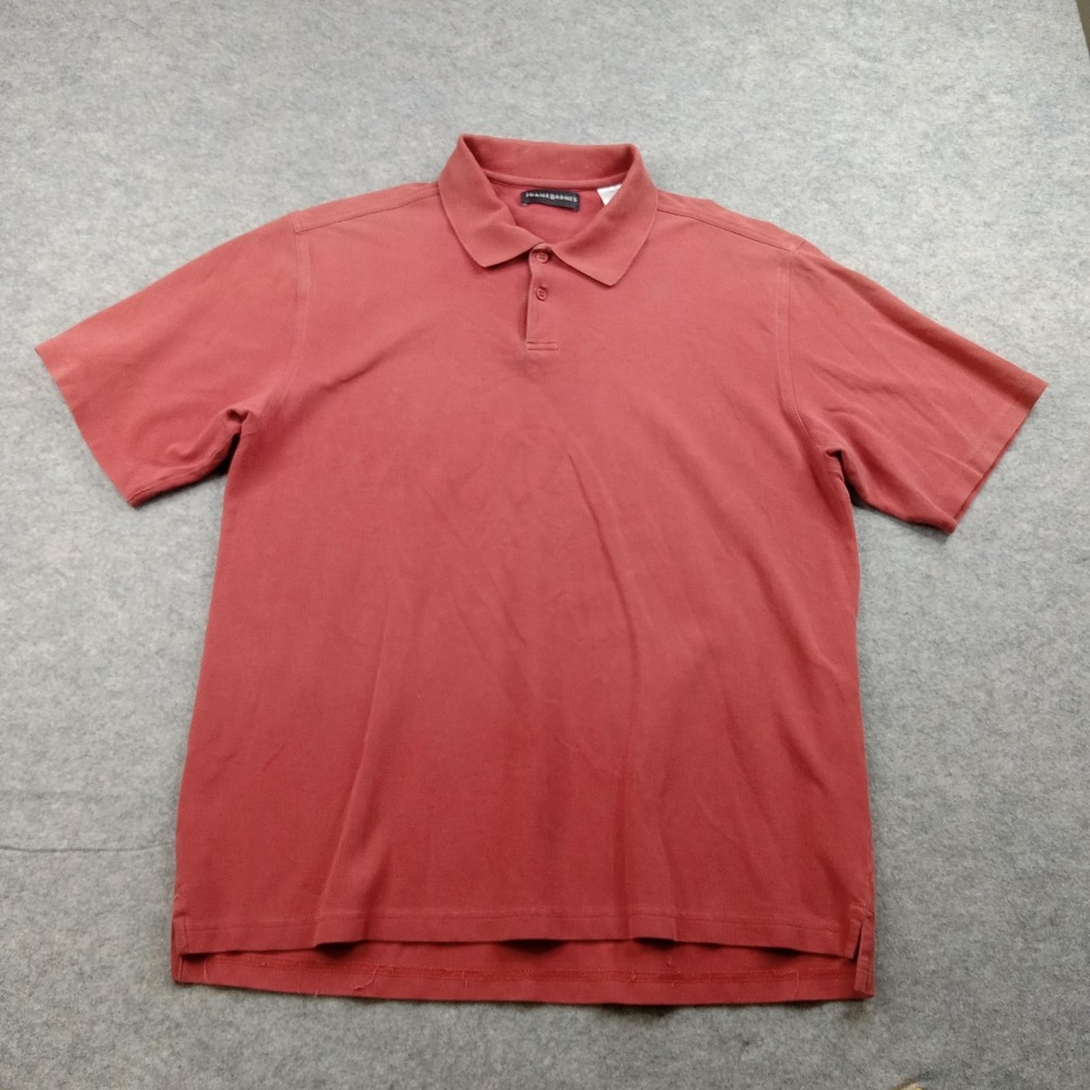 Jhane Barnes Polo Shirt Mens Large Red Short Sleeve‎ Casual Solid Knit Golf